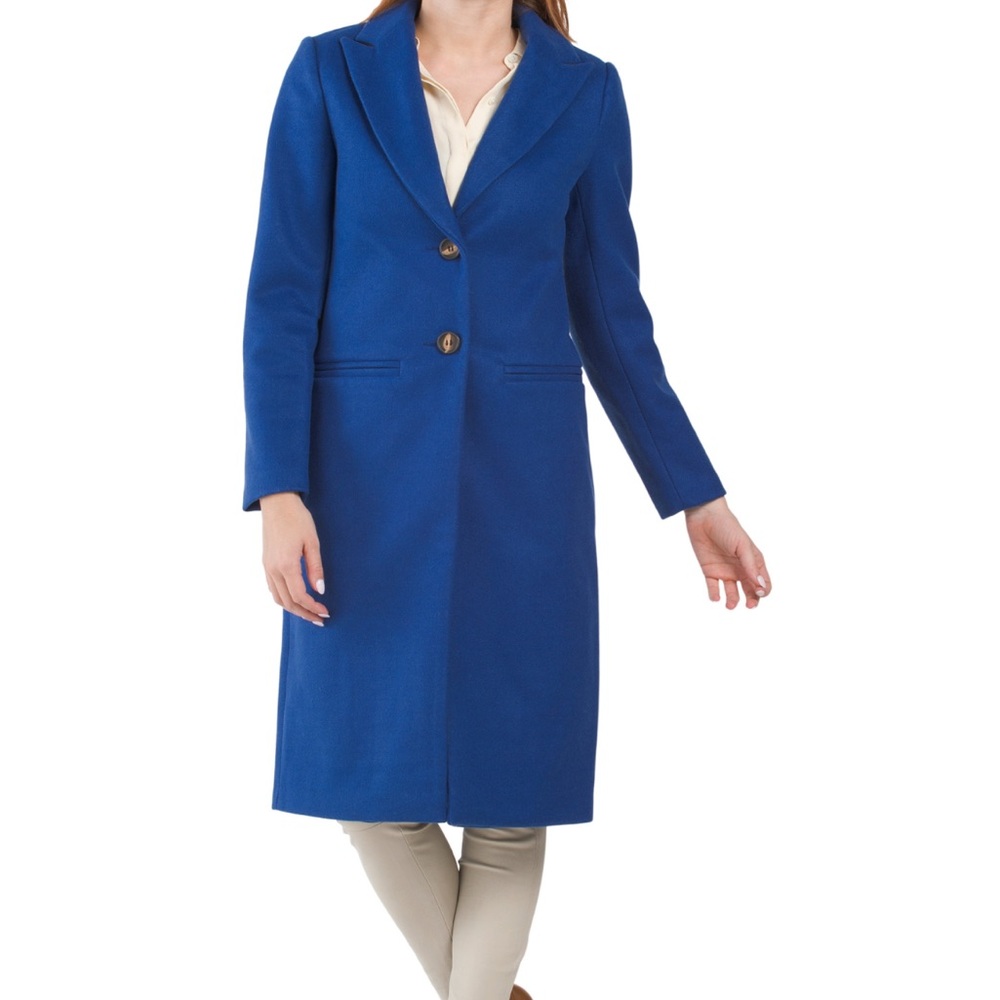 Rachel Zoe Midi Length Wool Blend Coat 🫐🫐